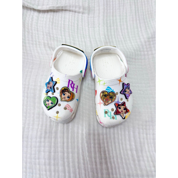 Crocs Other - Girls Crocs Rainbow High Sandals Size 9 (Toddler Girl) White Multicolor